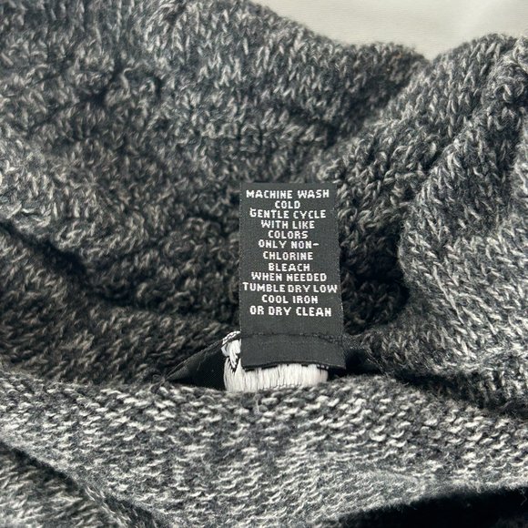 Alfani Cardigan Sweater Coat Women L Gray Knit Long Button Pockets Collared Cozy - Picture 14 of 14